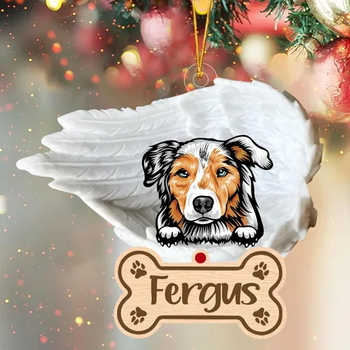 Vista 8 de Adorno de perro afgano de 1 ángel, adorno acrílico 2D personalizado conmemorativo para perros, regalo por pérdida de mascotas, regalo