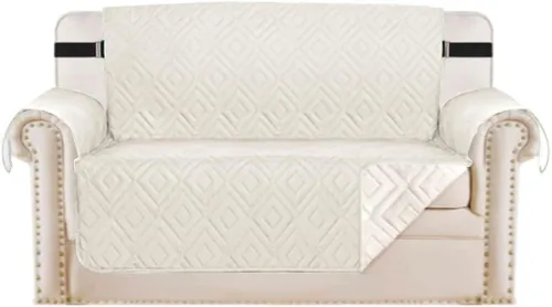 Vista 65 de H.VERSAILTEX Funda reversible para silla, protector de muebles antideslizante, resistente al agua, con correas elásticas de 2 pulgadas