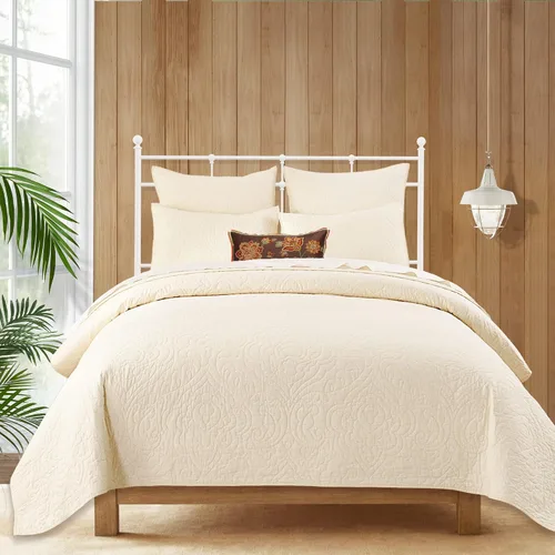 Vista 11 de Querencia Colcha de Algodón Tamaño King – Colcha Bordada de Algodón Beige Tostado Sobrecama, Ropa de Cama Toile de Campo Francés, Juego de Sobrecama