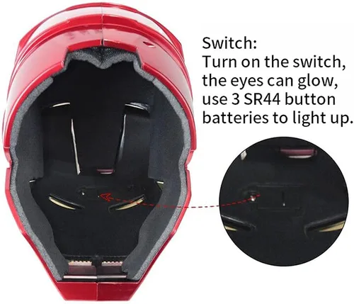 Vista 5 de Casco electrónico Iron-man MK43 para llevar con luz LED máscara de hierro para hombre modelo 11 réplica de Navidad Halloween regalo de cumpleaños