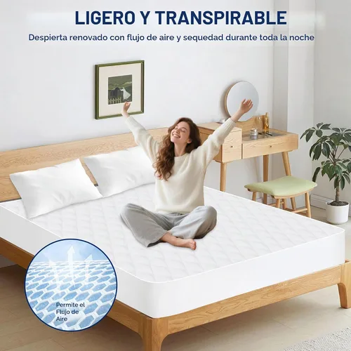 Vista 6 de WESLEEPER - Protector de colchón impermeable, protector de colchón súper suave, transpirable, lavable a máquina, para el hogar, dormitorio, hotel