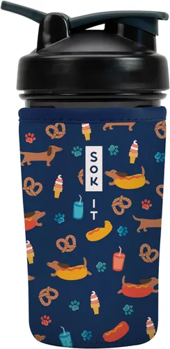 Vista 41 de Sok It BotlSok Botella Mezcladora de Proteínas con Funda Aislante de Neopreno (Floral Abstracto, Se Ajusta a Mezcladoras de 24oz)