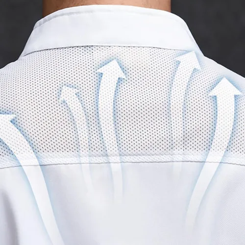 Vista 5 de Unisex Short Sleeve Chef Coat Kitchen Chef Uniform with Pocket Shirt Chef Jacket Food Restaurant Work Clothes