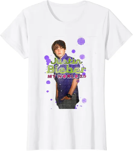 Vista 4 de Camiseta blanca oficial de Justin Bieber My World 2.0