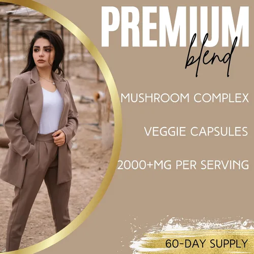 Vista 4 de Lumen Naturals Complejo de hongos para mujeres, con melena de león de 2000 mg por porción, 180 cápsulas vegetarianas, 60 porciones, fórmula sin OMG