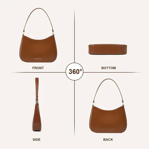 Vista 7 de Bolsos de hombro de cuero para mujer, bonitos monederos de moda para el día a día, bolsos pequeños para mujer con cierre magnético