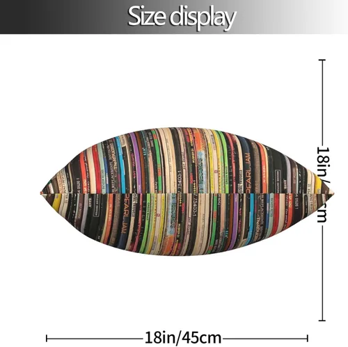 Vista 3 de Funda de almohada cuadrada clásica de discos de rock alternativo, funda de almohada decorativa con funda de cojín para coche, sofá, silla, cama