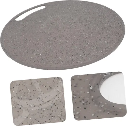 Vista 5 de Cabilock Tabla de cortar redonda apta para lavavajillas, tabla de cortar redonda de mármol para cocina, tabla de cortar negra, tabla de cortar