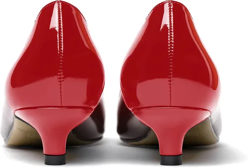 Vista 4 de MODENCOCO Zapatos de tacón bajo de patente sólido para mujer de 1.5 pulgadas
