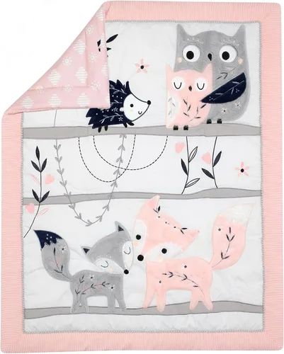 Vista 3 de Lambs & Ivy Forever Friends - Juego de ropa de cama de 4 piezas, color azul, rosa