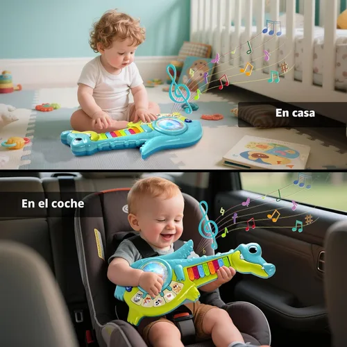Vista 4 de Marstone Juguetes para Niños Pequeños de 1 Año de Edad Regalo para Niño: Juguetes Musicales para Bebé Niña de 12-18 Meses, Piano Guitarra Educativo