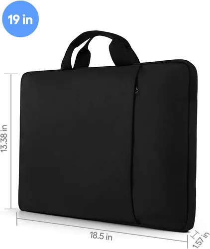 Vista 2 de EVICIV Funda para portátil de 19 pulgadas, bolsos de mano protectores 360°, funda para computadora portátil con bolsillo y cremallera para monitor