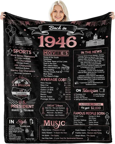 Vista 17 de Regalos de cumpleaños 90 para mujeres y hombres – Regreso en 1936-90 años, regalos de cumpleaños para hombres, manta de 60 pulgadas de largo x 50