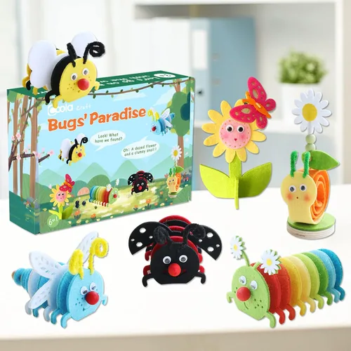 Vista 3 de Kit de manualidades Coola para niños de 4 a 8 años, Artes y manualidades para niños, Manualidades de fieltro para niños pequeños de 8 piezas