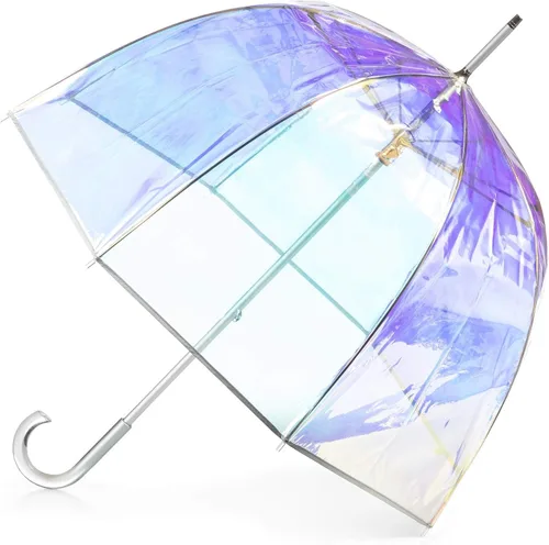 Vista 24 de Totes Adult Clear Bubble Umbrella with Dome Canopy and Lightweight Wind and Rain Protection