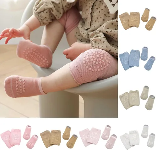 Vista 4 de Juego de rodilleras y calcetines para bebés que gatean para niños y niñas, ahorra niños pequeños y niñas de 0 a 12 a 36 meses, rodilla y tobillo