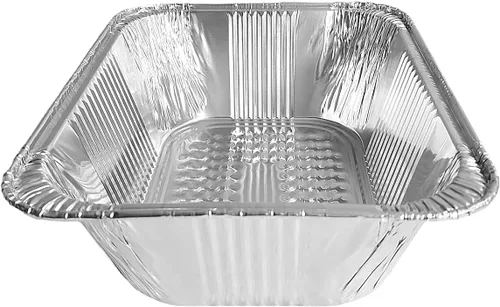 Vista 5 de Sartén para asar mesa de vapor de aluminio extra profundo de 4 pulgadas de tamaño medio (1/2) - Recipientes desechables ideales para hornear