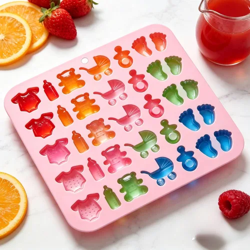 Vista 5 de Lindo molde de silicona para pastel de fondant, moldes para pies de bebé, mameluco para bebé, molde para chupete, molde de silicona para dulces
