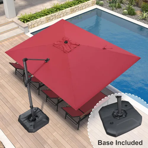 Vista 295 de PURPLE LEAF Paraguas al aire libre con base 8' x 8' protección solar verde Manzana Verde (Apple Green)