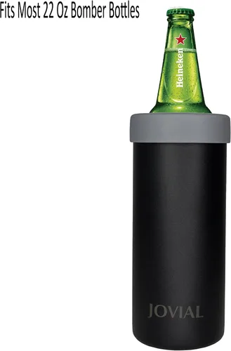 Vista 3 de JOVIAL Enfriador de latas de acero inoxidable 2 en 1 aislado para todas las latas de 24 y 25 onzas, enfriador de latas de cerveza, seltzer puede