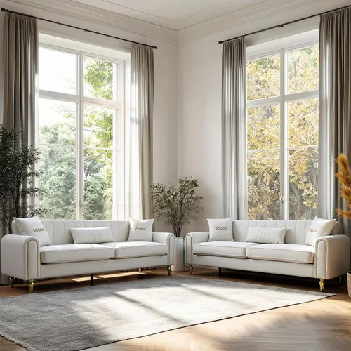 Vista 10 de Sofá de terciopelo de 87.5 pulgadas para sala de estar, moderno sofá de 3 plazas con 3 almohadas suaves, cómodo sofá de dos plazas tapizado de gran