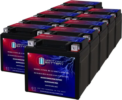 Vista 10 de Mighty Max Battery YTX5L-BS -12 voltios 4 AH, 80 CCA, batería de motocicleta SLA AGM sin mantenimiento recargable