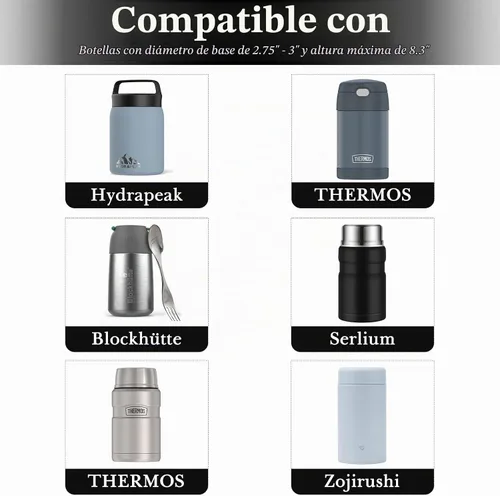 Vista 4 de Linkidea Soporte térmico para tarros, bolsa de almuerzo aislada con correa para el hombro, adecuada para trabajo de oficina, picnic al aire libre