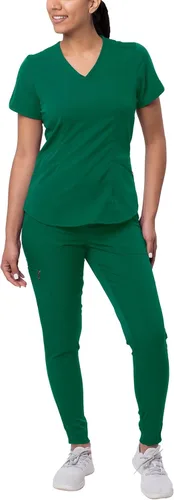 Vista 32 de Adar Pro - Conjunto de uniforme médico atlético moderno para mujer Tela elástica en 4 direcciones, resistente al olor y a las arrugas, ajuste a