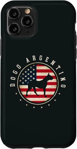 Vista 13 de Funda para iPhone 12 mini Dogo Argentino USA Flag 4 julio para perro mamá papá