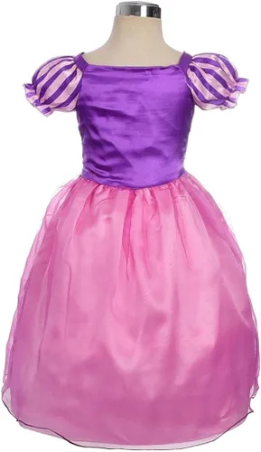 Vista 2 de Lito Angels Disfraz de princesa para niñas con peluca y accesorios