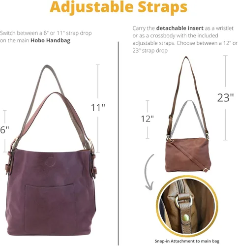 Vista 4 de Joy Susan - Bolsa clásica 2 en 1 para mujer, estilo hobo