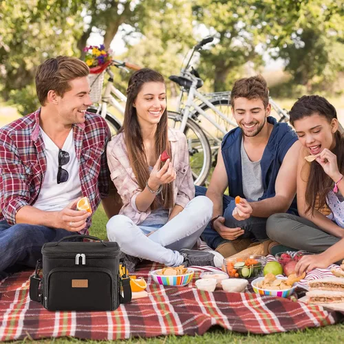 Vista 9 de Lifewit Bolsa de almuerzo reutilizable aislada, portátil, congelable, suave Negro