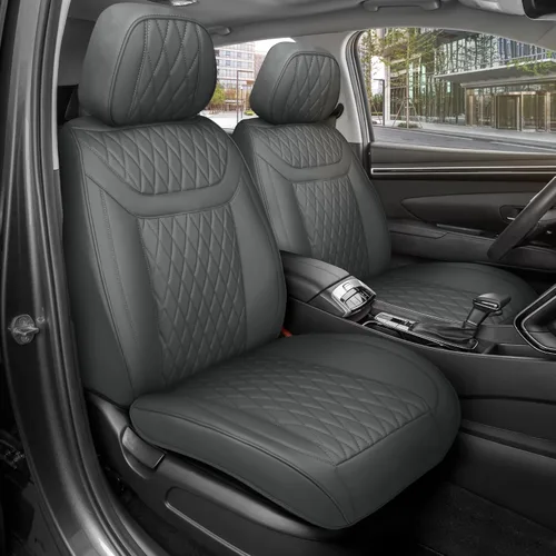 Vista 33 de MotorBox Meridian Series - Fundas de asiento de piel napa, fundas clásicas de asiento delantero, de piel sintética de alta calidad, color beige