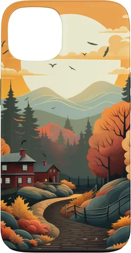 Vista 7 de Otoño hojas puesta de sol en montaña pino bosque otoño vibe caso para iPhone 16
