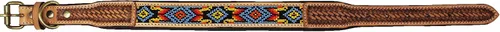 Vista 3 de CHALLENGER Grande 21 '' - 25'' cesta tejido Tooled acolchado cuero con cuentas perro cachorro 60RT20