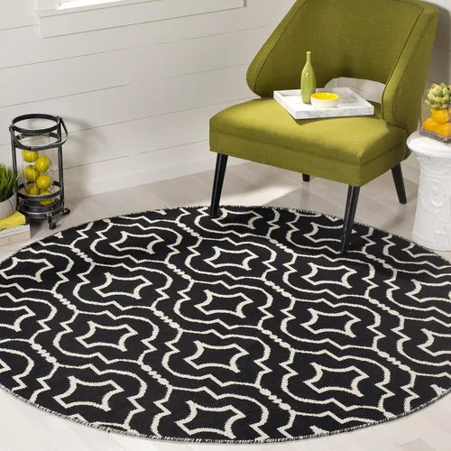 Vista 17 de SAFAVIEH Colección Montauk - Alfombra de pasillo, 2 pies 3 pulgadas x 7 pies, color negro y marfil, algodón hecho a mano, ideal para zonas de alto