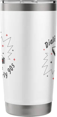 Vista 4 de 90s Nostalgia Retro 90s Dial Up Internet Vintage Stainless Steel Insulated Tumbler