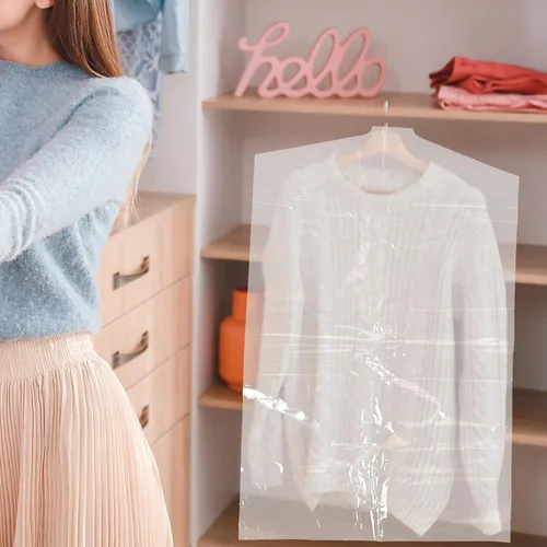 Vista 7 de 60 bolsas de ropa para colgar ropa: bolsas de plástico para ropa, cubiertas de ropa transparentes, bolsas de tintorería, bolsas colgantes