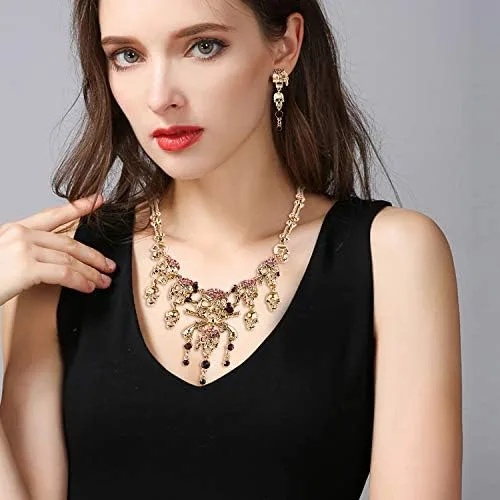 Vista 2 de Ever Faith - Juego de collar y pendientes con diseño de calavera de estilo vintage
