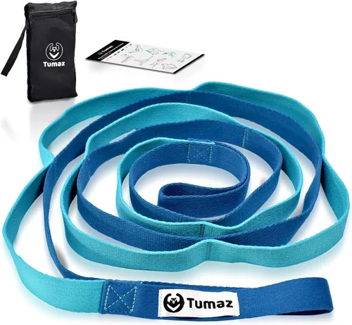 Vista 10 de Tumaz Stretching Strap - 10 Loops & Non-Elastic Yoga Strap - Perfect Home Workout Stretch Strap for Physical Therapy, Yoga, Pilates, Flexibility