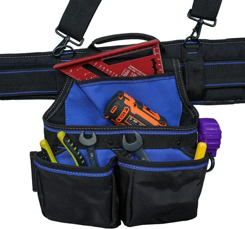 Vista 7 de MELOTOUGH Pro Framer's Sistema Combinado Delantal Bolsa de Herramientas Cinturón de Herramientas con Tirantes Constructor Resistente Carpintero