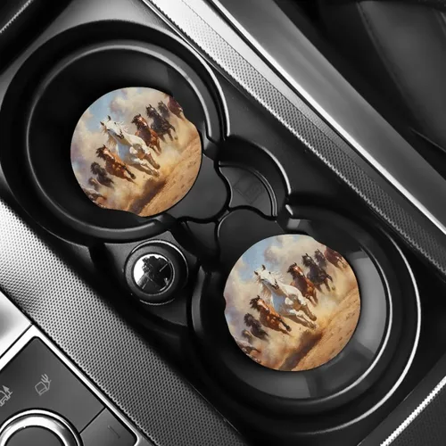 Vista 10 de AFPANQZ 250 Years Print Car Coasters for Cup Holders Absorbent Car Accessories 2.8" Car Cup Holder for Women 2 Pack