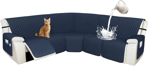 Vista 56 de Arfntevss Fundas de sofá modular reclinable, 100% impermeable, en forma de L, para sillón reclinable en forma de L, funda seccional lavable