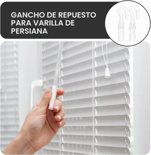 Vista 4 de DECHOUS 6 piezas de repuesto de gancho para varilla de giro de obturador, de plástico transparente, puntas de gancho de varilla de repuesto