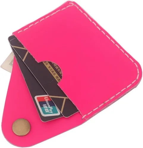 Vista 16 de Leather Card Holder Wallet, Compact Design with Slots for Cards and Cash (light brown)