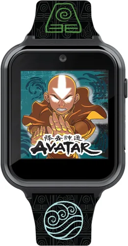 Vista 2 de Accutime Avatar - Reloj inteligente con pantalla táctil de aprendizaje educativo negro para niños, niñas, unisex, cámara selfie, alarma, calculadora