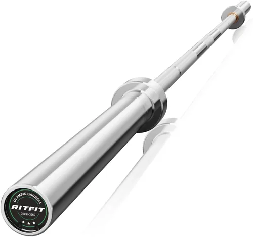 Vista 28 de RitFit Elite - Barra olímpica de 7 pies, robusta barra de 45 libras para levantamiento de pesas y levantamiento de potencia, barra olímpica superior