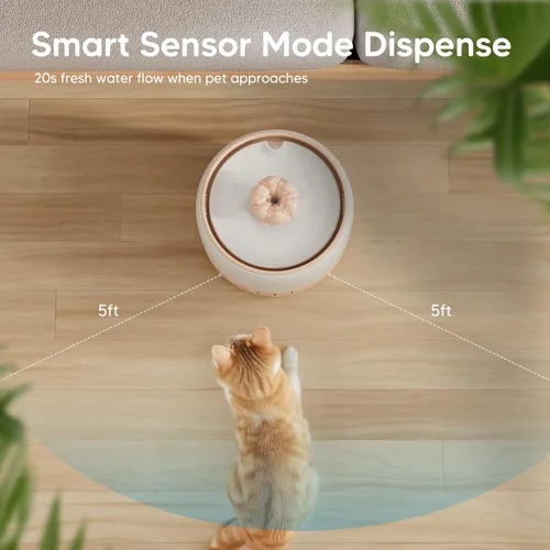 Vista 7 de WOPET Fuente de agua inalámbrica para gatos, dispensador automático de agua de cerámica para gatos, fuente de agua inalámbrica para perros