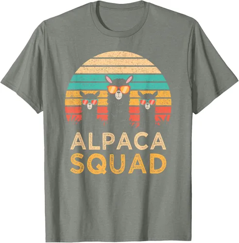 Vista 32 de Divertidas gafas de sol de escuadrón de alpaca Cool Alpacas Vintage Gift T-Shirt, Negro, S