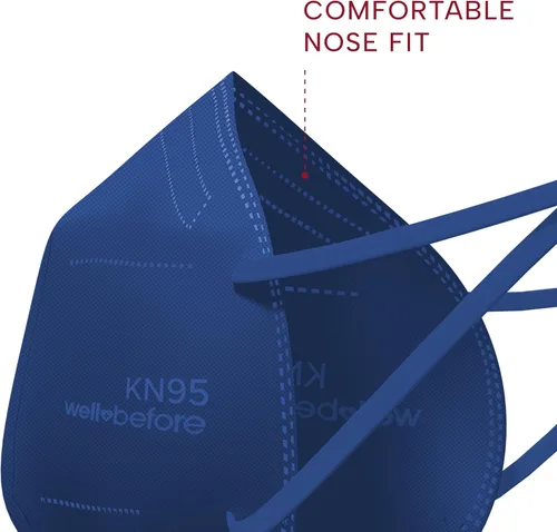 Vista 5 de Well Before KN95 - Paquete de 10 mascarillas desechables Mascarilla envuelta individualmente con lazo ajustable para las orejas